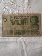 Oud 5, vijf gulden biljet, Ophalen of Verzenden, 5 gulden