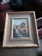 Olieverf schilderij achter glas - 38x44 cm, Antiek en Kunst, Ophalen of Verzenden