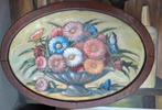 Ovaal bloemstilleven, Duitse School, 19e eeuw, Antiek en Kunst, Ophalen of Verzenden