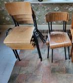 6x vintage schoolstoelen - stapelbaar, Ophalen