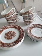 Mooi 18-delig servies met bruine opdruk, Huis en Inrichting, Keuken | Servies, Ophalen of Verzenden, Zo goed als nieuw, Overige stijlen