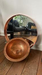 Set voor badkamer of wc: spiegel en wasbak, Ophalen, Zo goed als nieuw, Koper, Wastafel