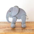 Oude, Houten Olifant op Wielen, Vintage Speelgoed, Ophalen of Verzenden