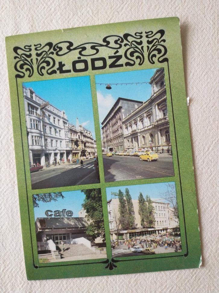 Lodz - 4 afbeeldingen, Verzamelen, Ansichtkaarten | Buitenland, Gelopen, Overig Europa, 1980 tot heden, Ophalen of Verzenden