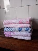 leuke set vintage handdoeken, paars, blauw, roze met bloemen, Verzenden