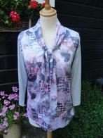 FRANK WALDER Grijs/roze top maat L, Kleding | Dames, Tops, Maat 42/44 (L), Ophalen of Verzenden, Zo goed als nieuw, Lange mouw