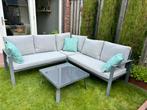 Loungeset inclusief kussens en tafeltje, Tuin en Terras, Ophalen, Zo goed als nieuw, Kunststof