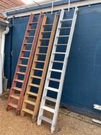 Oude houten bibliotheektrap zoldertrap molenaarstrap 315cm, Ophalen