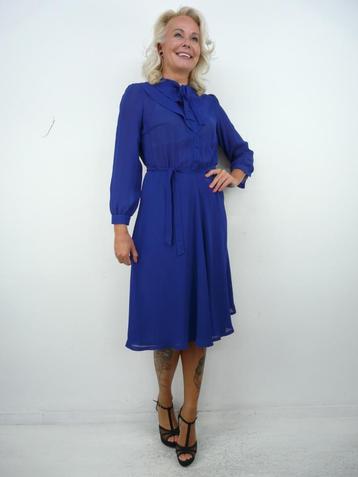 *Abfab Vintage Elegante Blauwe Jurk M* beschikbaar voor biedingen