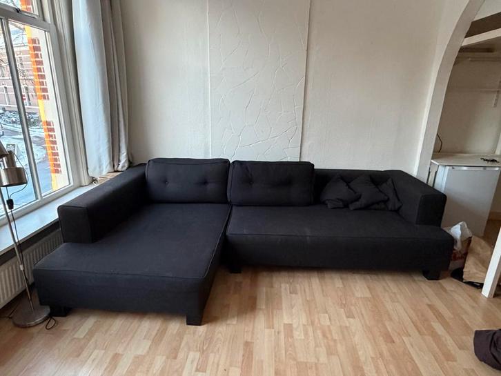 Donkergrijze Hoekbank - Comfortabel en Stijlvol, Huis en Inrichting, Banken | Complete zithoeken, Gebruikt, Ophalen