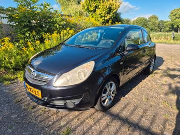 Opel Corsa 2007 Zwart. APK | AIRCO | CRUISE CONTROL | ZUINIG beschikbaar voor biedingen