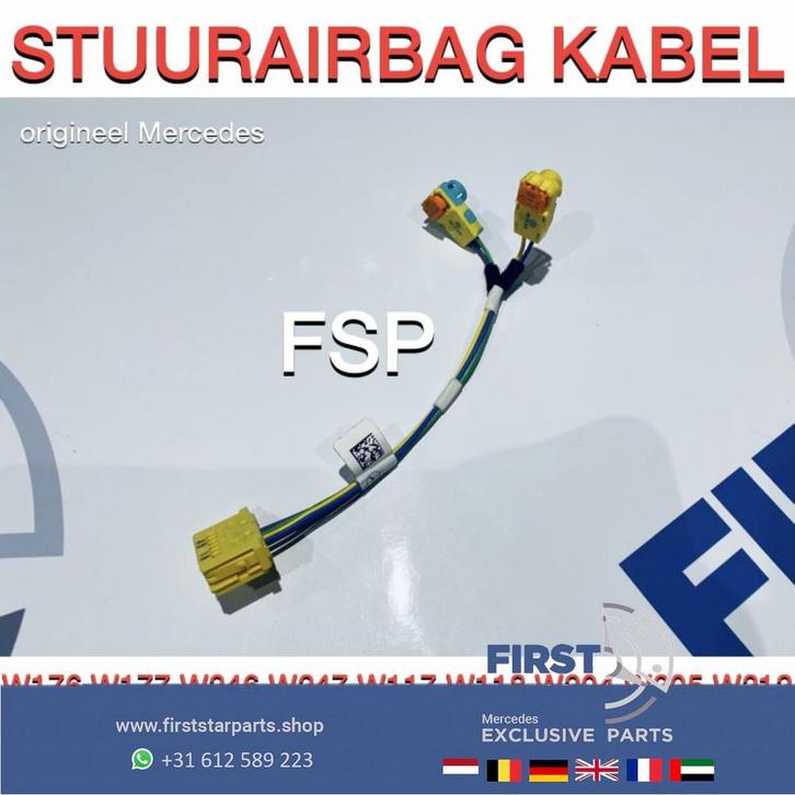 KABEL Mercedes STUUR AIRBAG STEKKER A B C CLA CLS E G GLA GL, Auto-onderdelen, Dashboard en Schakelaars, Mercedes-Benz, Gebruikt
