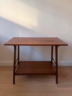 Vintage Houten Tafel met Onderblad, Gebruikt, 55 tot 75 cm, Rechthoekig, Hout