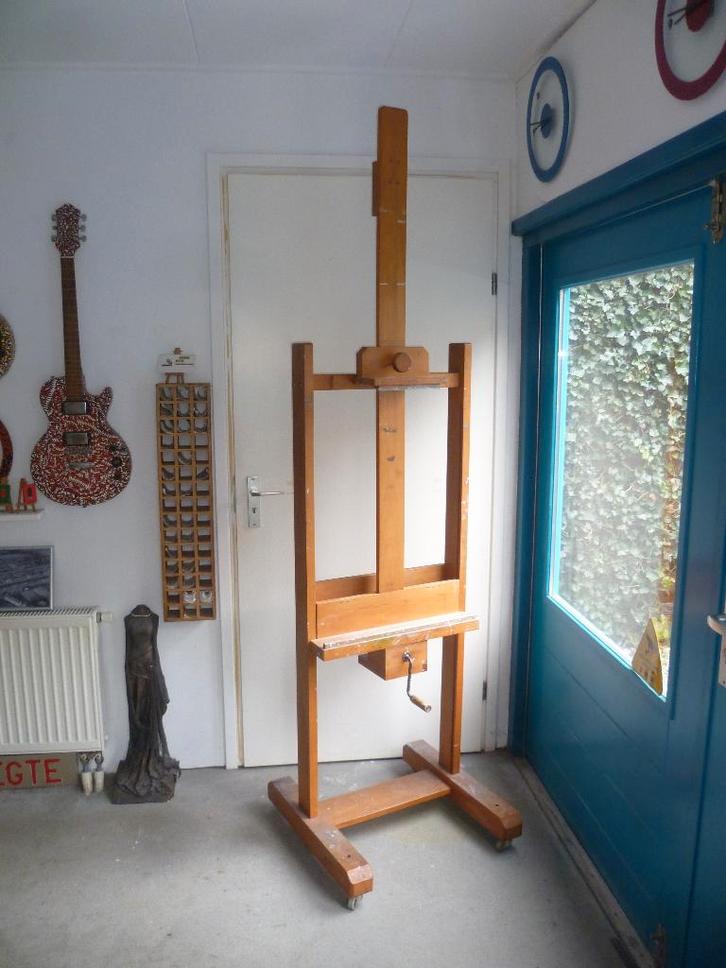 Atelier vondst Schildersezel met SLINGER en op wielen, Hobby en Vrije tijd, Schilderen, Nieuw, Ezel, Ophalen of Verzenden