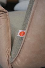 Luxe fauteuil ORIGAMI Jess Design leer & stof draaibaar, Huis en Inrichting, Ophalen, Zo goed als nieuw, Metaal, 75 tot 100 cm