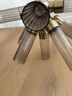 Verona LED Kroonluchter - Geborsteld Messing & Rookglas, Ophalen, Nieuw, Glas, Sputnik