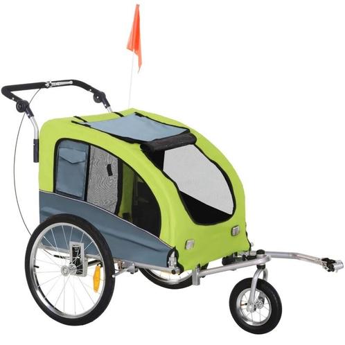 PawHut 2 in 1 hondenaanhanger fietskar jogger vlag regenhoes, Fietsen en Brommers, Fietsaccessoires | Aanhangers en Karren, Nieuw