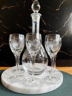 Antieke karaf met 5 likeurglaasjes, Antiek en Kunst, Antiek | Glas en Kristal, Ophalen of Verzenden