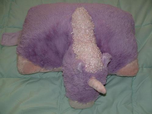 PILLOW PETS EENHOORN PLUCHE LANGHARIG LILA MET VELOURS ROZE, Kinderen en Baby's, Speelgoed | Knuffels en Pluche, Nieuw, Overige typen