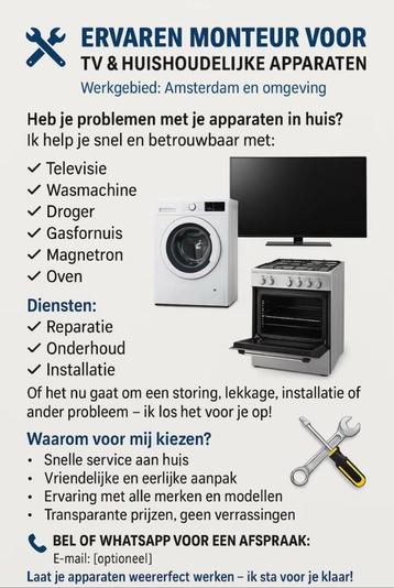 Wasmachine, oven beschikbaar voor biedingen