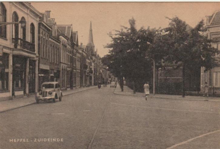 MEPPEL Zuidsingel met Auto, Verzamelen, Ansichtkaarten | Nederland, Ongelopen, Drenthe, 1940 tot 1960, Verzenden