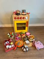 Houten Speelgoedfornuis met oven van Haba + Inventaris, Ophalen of Verzenden, Zo goed als nieuw, Jongen of Meisje