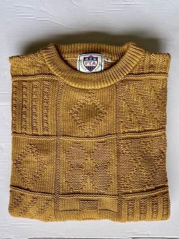 mosterdgele katoenen trui met ingebreide motieven van PTA beschikbaar voor biedingen