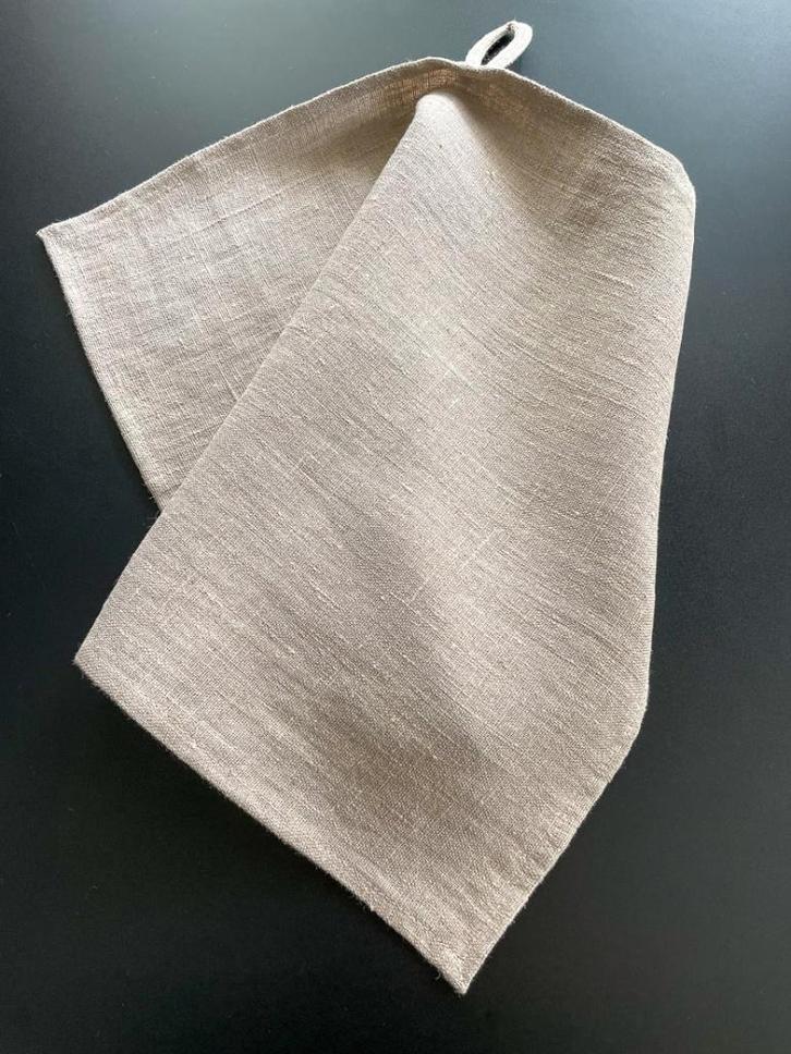 Theedoek 100% linnen - 46x34 cm - washandje, Huis en Inrichting, Keuken | Textiel, Nieuw, Theedoek of Handdoek, Beige, Ophalen of Verzenden