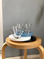3 Vitrosax theeglazen met RVS oor, Verzamelen, Glas en Borrelglaasjes, Ophalen of Verzenden, Zo goed als nieuw, Overige typen