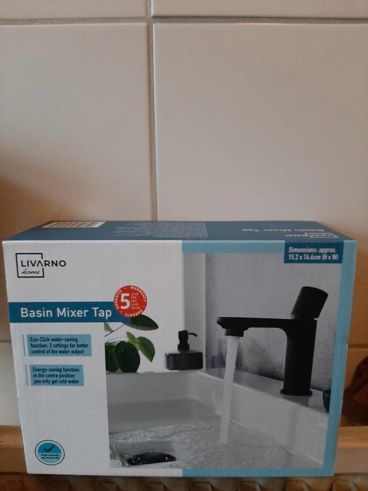 Livarno Home Wastafelkraan - Zwart - Nieuw!, Doe-het-zelf en Verbouw, Sanitair, Nieuw, Wastafel, Ophalen