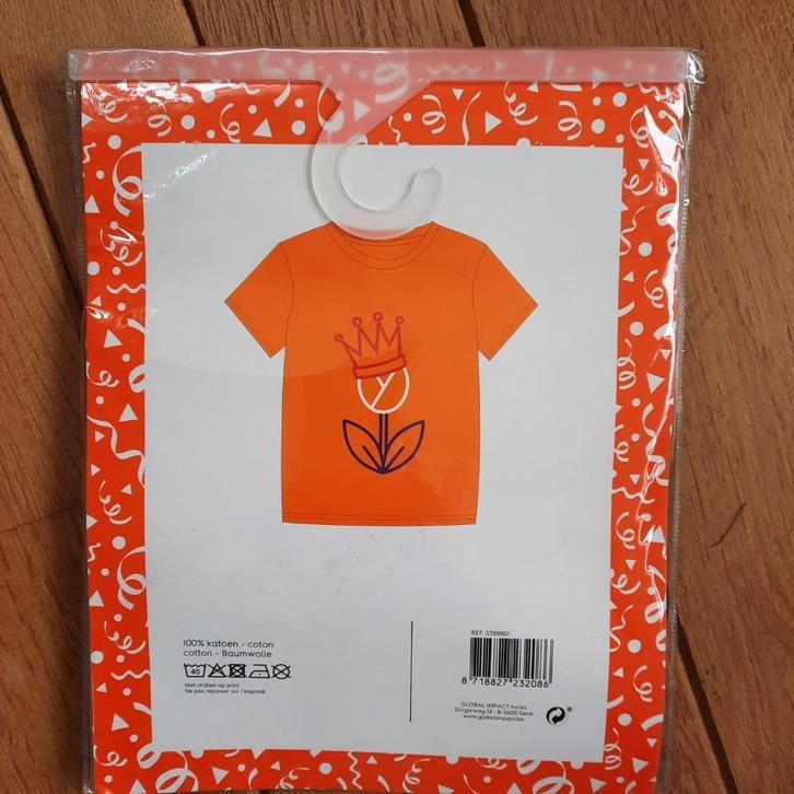Koningsdag t- shirt oranje maat 110/116 - nieuw -, Hobby en Vrije tijd, Feestartikelen, Nieuw, Overige typen, Oranje of Koningsdag