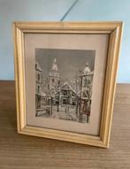Mooie vintage lithografie Montmartre, Ophalen of Verzenden