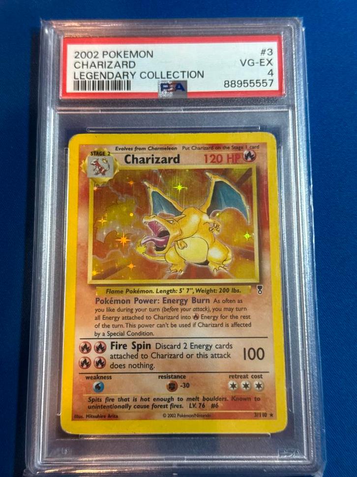 Charizard Legendary Collection PSA 4, Hobby en Vrije tijd, Verzamelkaartspellen | Pokémon, Gebruikt, Losse kaart, Foil, Ophalen of Verzenden