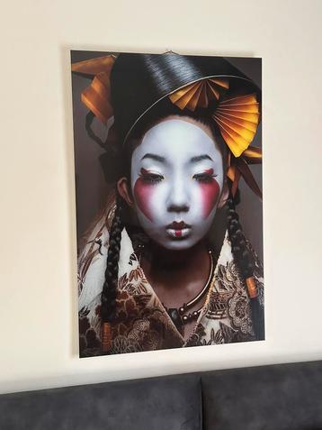 Geisha glas schilderij  beschikbaar voor biedingen