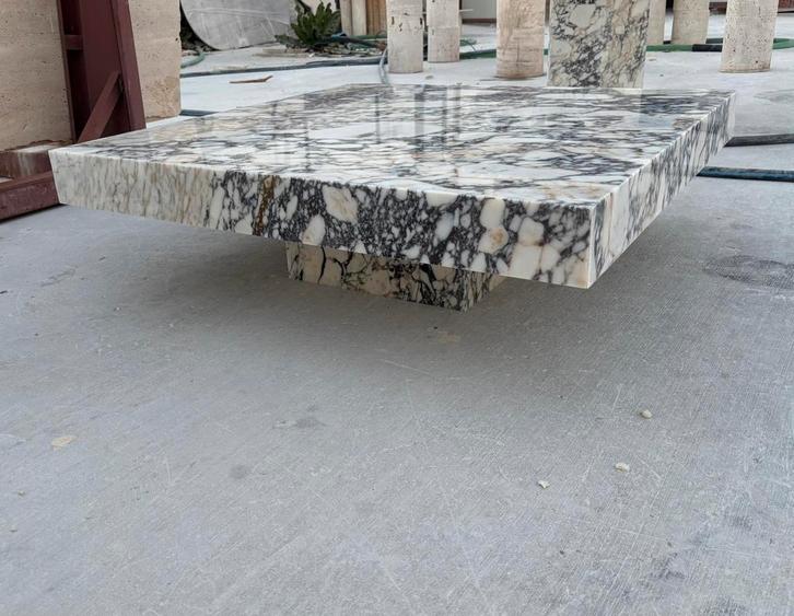 Calacatta marmeren salontafel, Huis en Inrichting, Tafels | Salontafels, Zo goed als nieuw, Minder dan 50 cm, 50 tot 100 cm, 100 tot 150 cm
