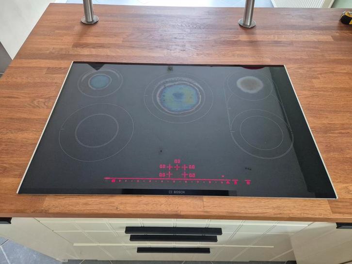 Bosch kookplaat, 80cm, Witgoed en Apparatuur, Kookplaten, Gebruikt, Inbouw, Inductie, 5 kookzones of meer, Ophalen