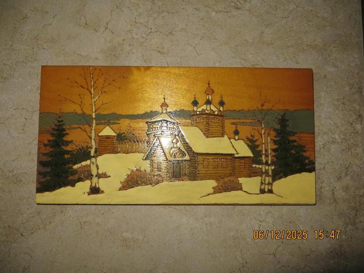 sfeervol schilderij op hout, Antiek en Kunst, Kunst | Schilderijen | Klassiek, Ophalen of Verzenden