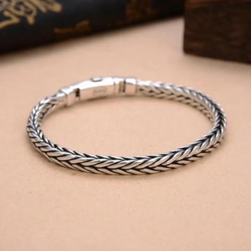 Zilveren Gevlochten Armband Dames Heren 925 Sterling Zilver beschikbaar voor biedingen