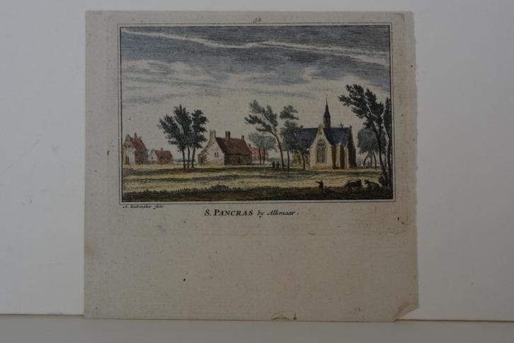 SINT-PANCRAS ALKMAAR Gravure ABRAHAM RADEMAKER 1792 G59, Antiek en Kunst, Kunst | Etsen en Gravures, Verzenden