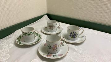 Rosenthal, kop en schotels, brocante, mocca, bloemen beschikbaar voor biedingen