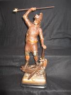 Antiek frans Beeld Viking Zinklegering  Théodore Doriot 1880, Ophalen of Verzenden