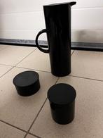 Stelton, EM77, zwarte thermoskan met suikerpot en melkkan, Huis en Inrichting, Ophalen of Verzenden, Zo goed als nieuw