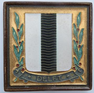 Porceleyne Fles Delft cloisonne tegel Wapen Delft. beschikbaar voor biedingen