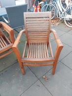 4 zeer stevige hard houten stoelen, Ophalen, Zo goed als nieuw, Hout