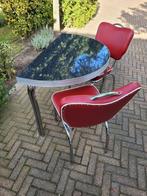 Bel Air muur diner tafel + 2 stoelen retro sixties fifties, Huis en Inrichting, Stoelen, Ophalen, Zo goed als nieuw, Amerikaanse fifties sixties retro