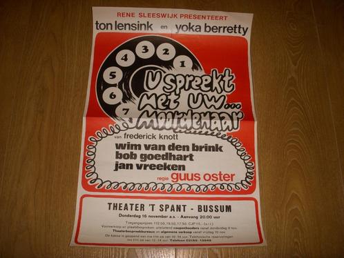 Leuke poster Toneelstuk ' U spreekt met uw Moordenaar ' 1972, Verzamelen, Posters, Gebruikt, Muziek, A1 t/m A3, Rechthoekig Staand