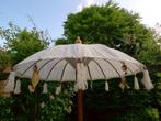 Nieuwe Balinese parasol ecru 1 meter breed, Bali Ibiza stijl, Tuin en Terras, Nieuw, Stokparasol, Ophalen