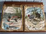 Wandkleed(jes) geborduurd, stof, vogel, eend, vintage, Ophalen, Gebruikt