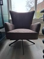 Velvet draaistoel fauteuil antraciet zgan, Huis en Inrichting, Fauteuils, Ophalen, Nieuw, 75 tot 100 cm, Stof
