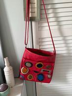 Vintage Rode Tas met Decoratieve Knopen, Ophalen of Verzenden, Gebruikt, Rood, Handtas